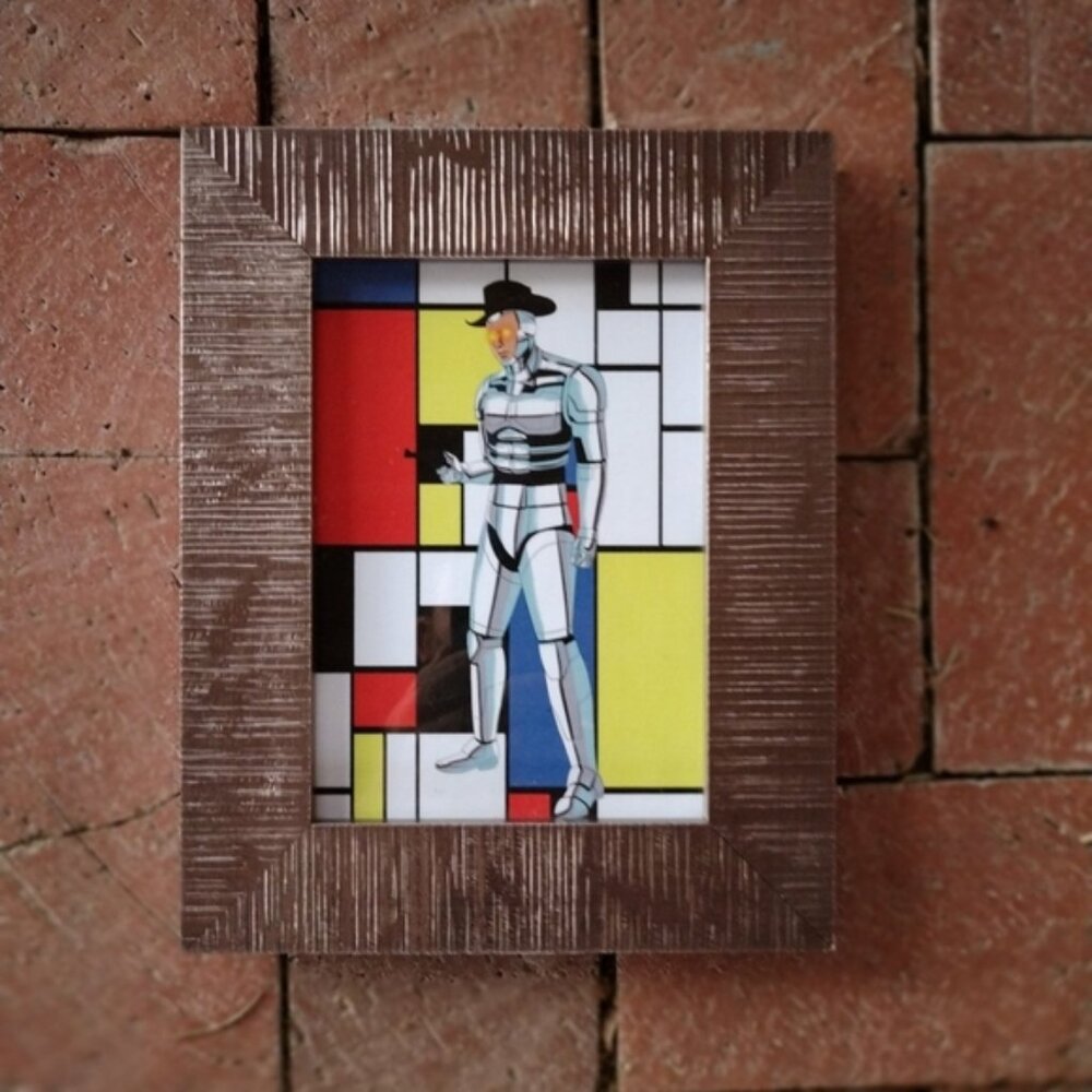 Clint Eastwood Cyborg Cowboy Art Print piet mondrian Neon Nicho